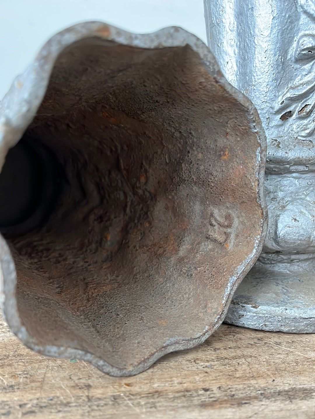 Cast Iron Vase Pair